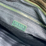 Prada Medium Suede Handbag 1BA426 Coffee
